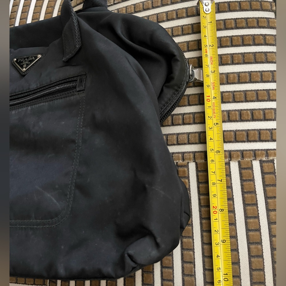 PRADA Black Logo Nylon x Leather Shoulder Bag - Picture 13 of 13
